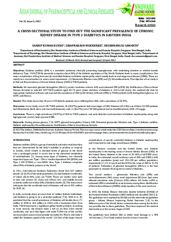 (PDF) A CROSS-SECTIONAL STUDY TO FIND OUT THE SIGNIFICANT PREVALENCE OF ...