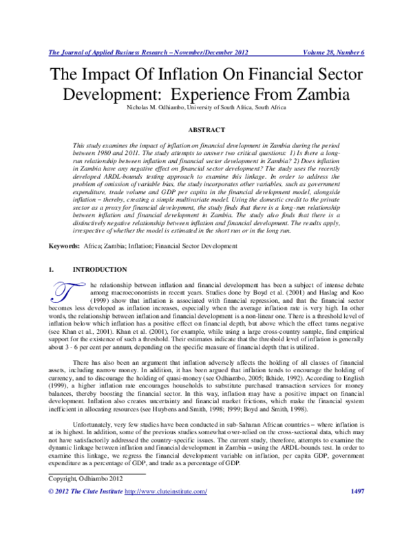 (PDF) The Impact Of Inflation On Financial Sector Development ...