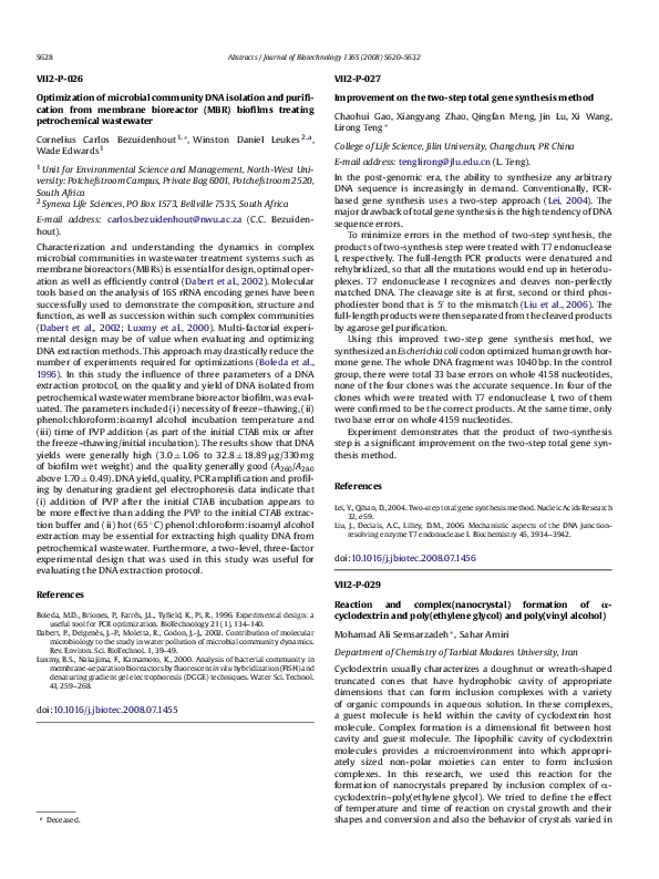 (PDF) Optimization of microbial community DNA isolation and ...