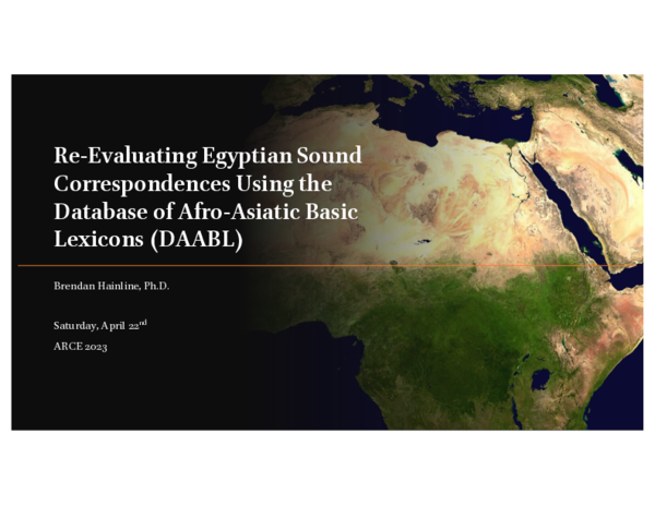 (PDF) Re-Evaluating Egyptian Sound Correspondences Using the Database ...