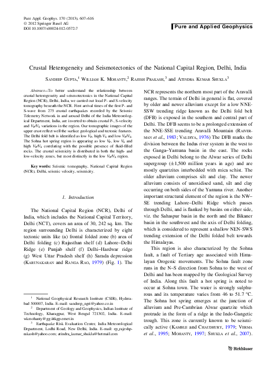 Crustal Heterogeneity and Seismotectonics of the National Capital Region, Delhi, India
