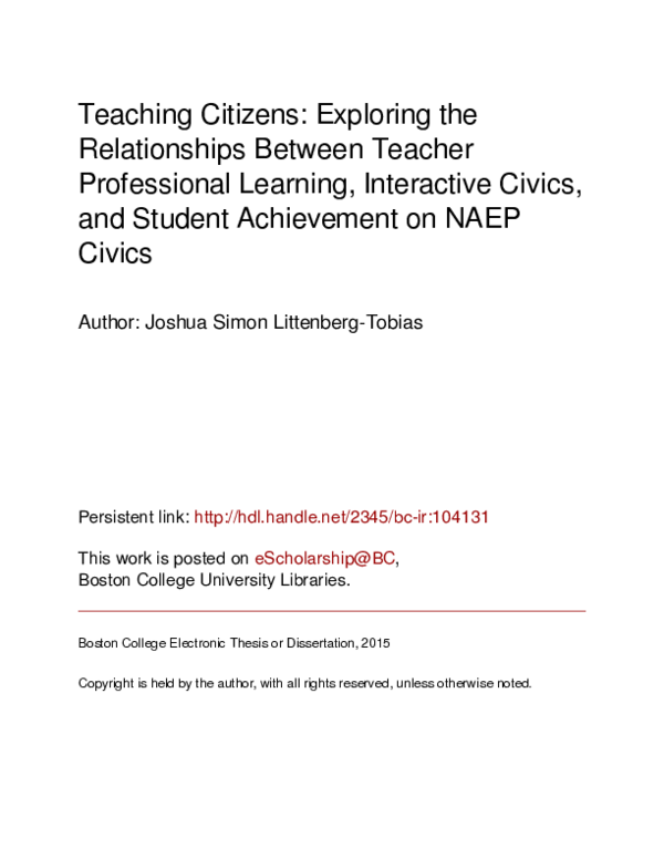 (PDF) Teaching Citizens: Exploring the Relationships Between Teacher ...