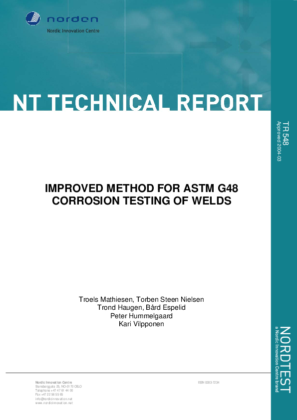 (PDF) Title : Improved Method for ASTM G 48 Corrosion Testing of Welds
