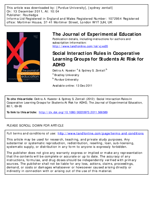 (PDF) Social Interaction Rules in Cooperative Learning Groups for ...