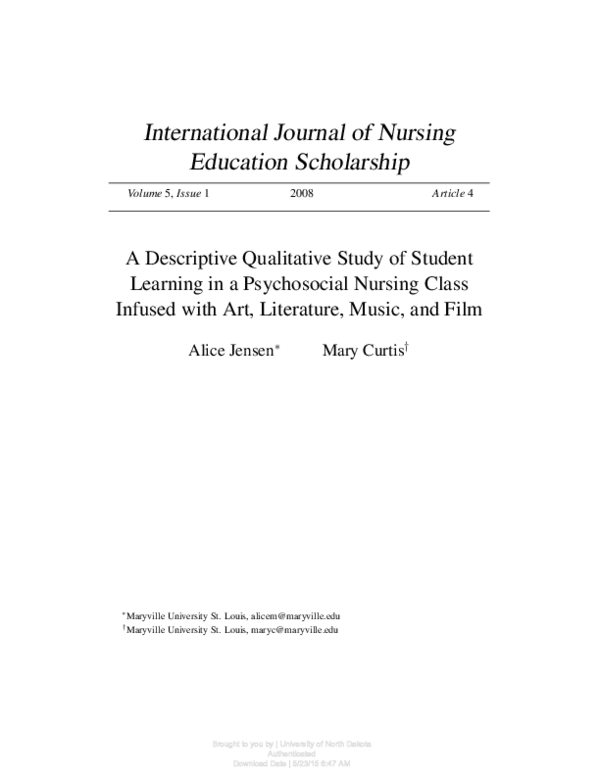  pdf a descriptive qualitative study of student learning in a