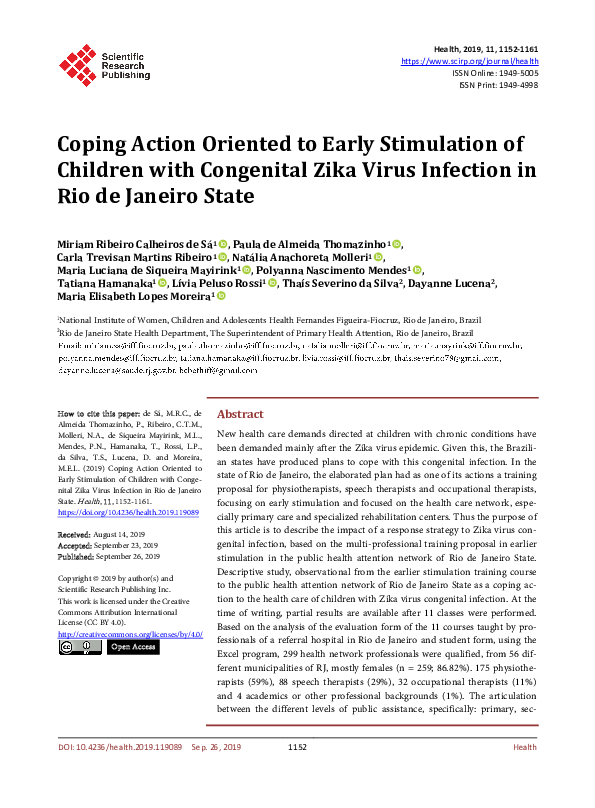 (PDF) Coping Action Oriented to Early Stimulation of Children with ...