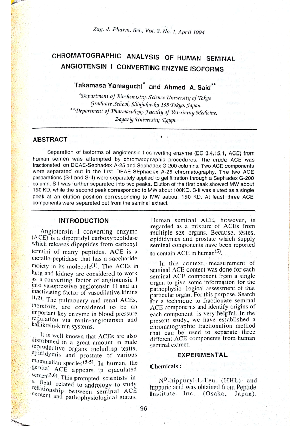 (PDF) Chromatographic Analysis of Human Seminal Angiotensin I ...