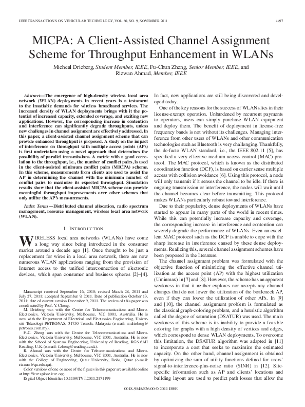 (PDF) MICPA: A Client-Assisted Channel Assignment Scheme for Throughput ...