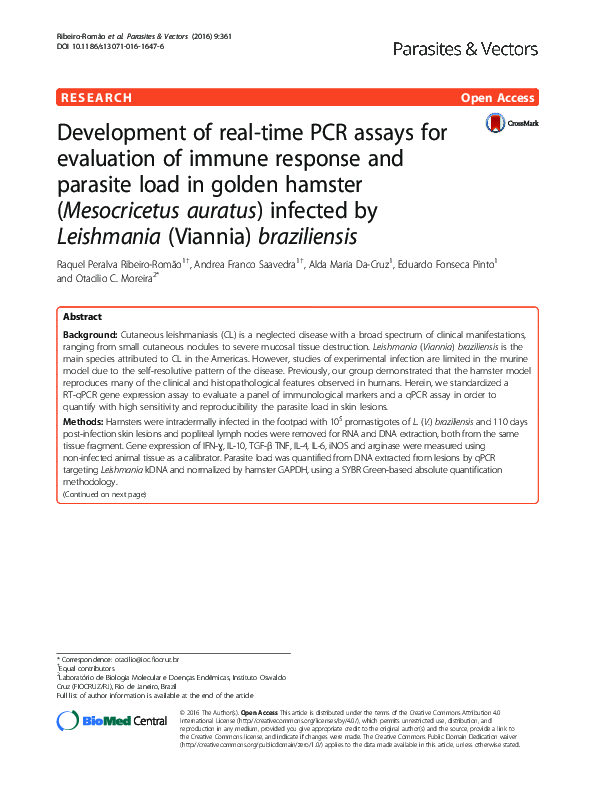 (PDF) Development of real-time PCR assays for evaluation of immune ...
