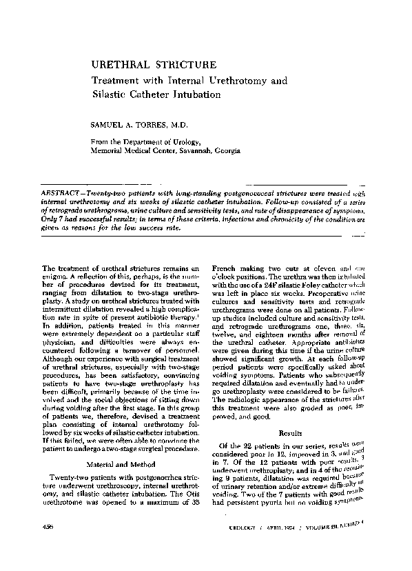 (PDF) Urethral stricture
