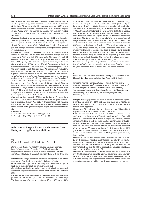 (PDF) Fungal Infections in a Pediatric Burn Care Unit