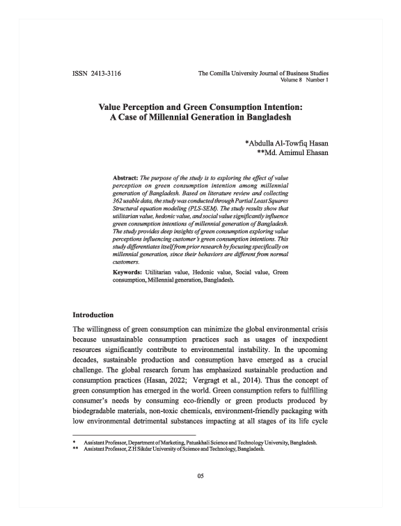 (PDF) Value perceptions and green consumption Intentions: A case of ...