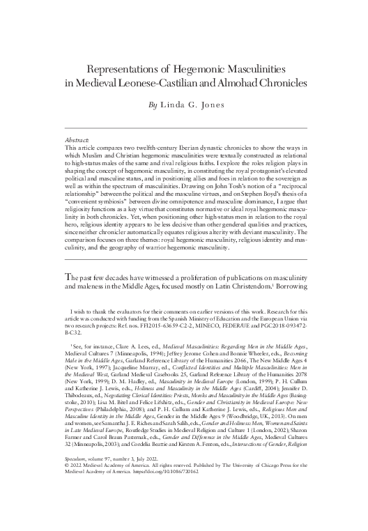 (PDF) Representations of Hegemonic Masculinities in Medieval Leonese ...