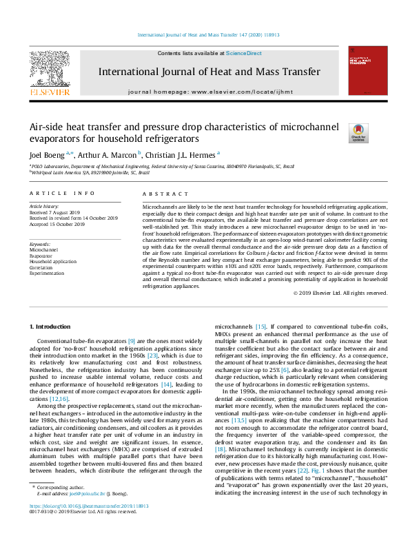 (PDF) Air-side heat transfer and pressure drop characteristics of ...