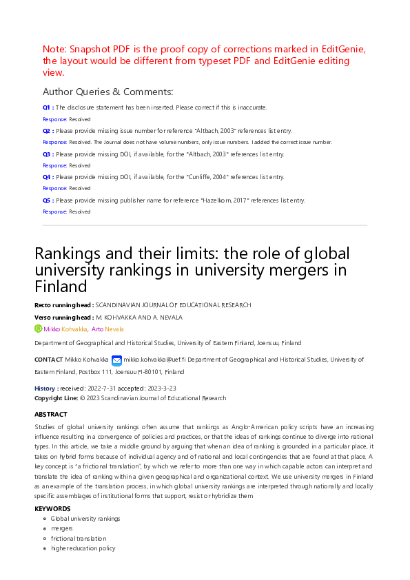 (PDF) Rankings and their limits: the role of global university rankings ...