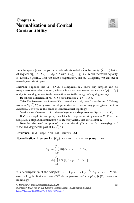 (PDF) Normalization and Conical Contractibility
