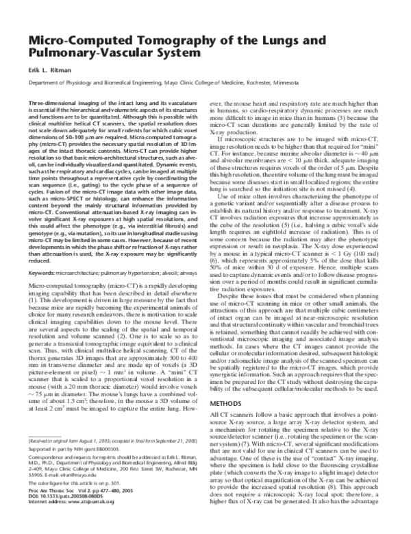 (PDF) Micro-Computed Tomography of the Lungs and Pulmonary-Vascular System