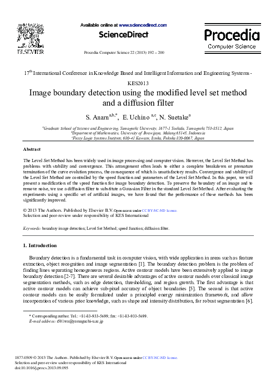 (PDF) Image Boundary Detection Using the Modified Level Set Method and ...
