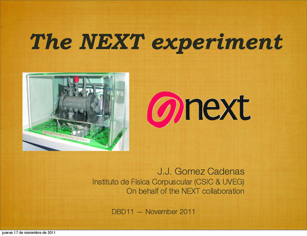 (PDF) The NEXT experiment