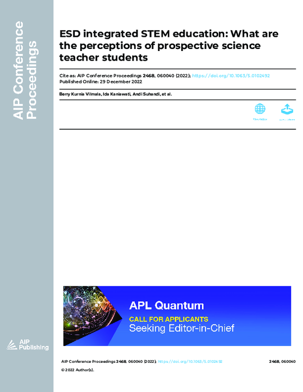 (PDF) ESD integrated STEM education: What are the perceptions of ...