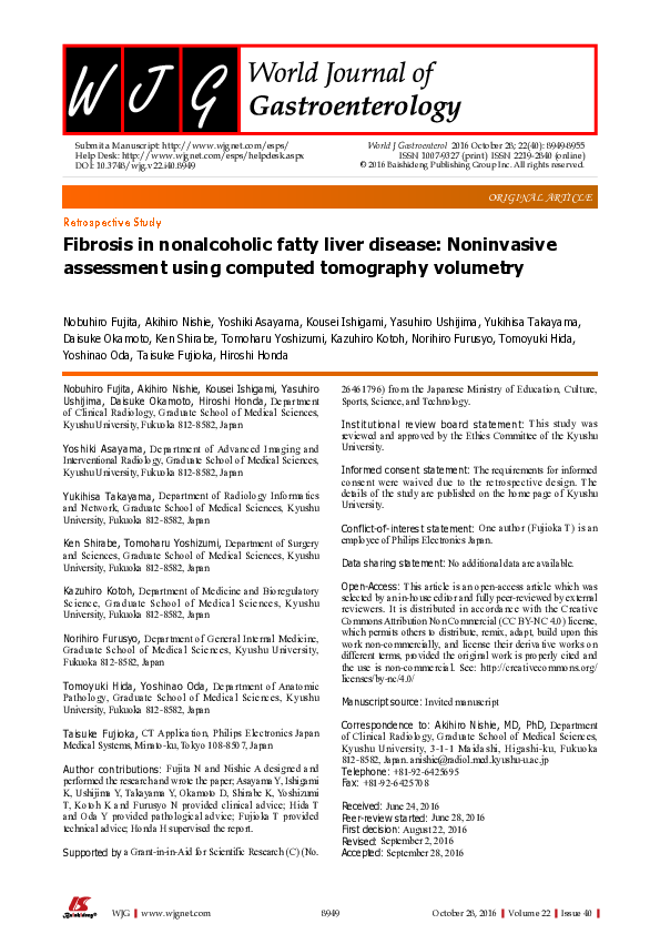 (PDF) Fibrosis in nonalcoholic fatty liver disease: Noninvasive ...