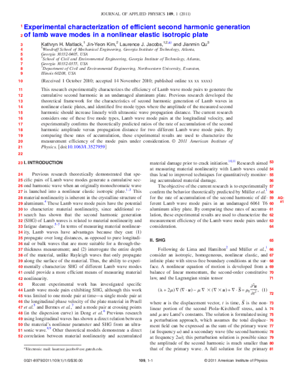 (PDF) Experimental characterization of efficient second harmonic ...