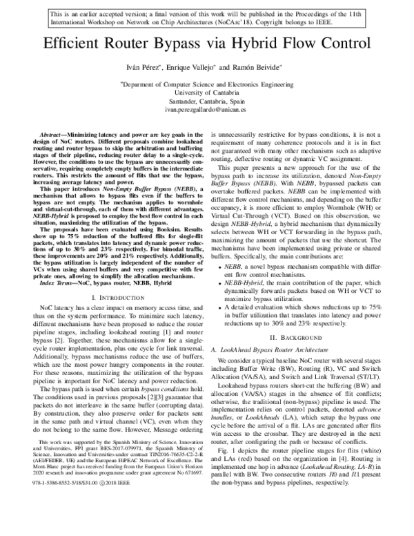 (PDF) Efficient Router Bypass via Hybrid Flow Control