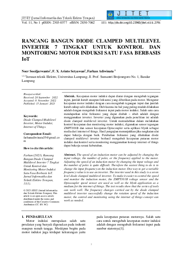 (PDF) RANCANG BANGUN DIODE CLAMPED MULTILEVEL INVERTER 7 TINGKAT UNTUK