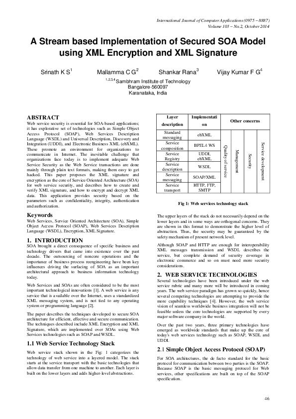 (PDF) A Stream based Implementation of Secured SOA Model using XML ...