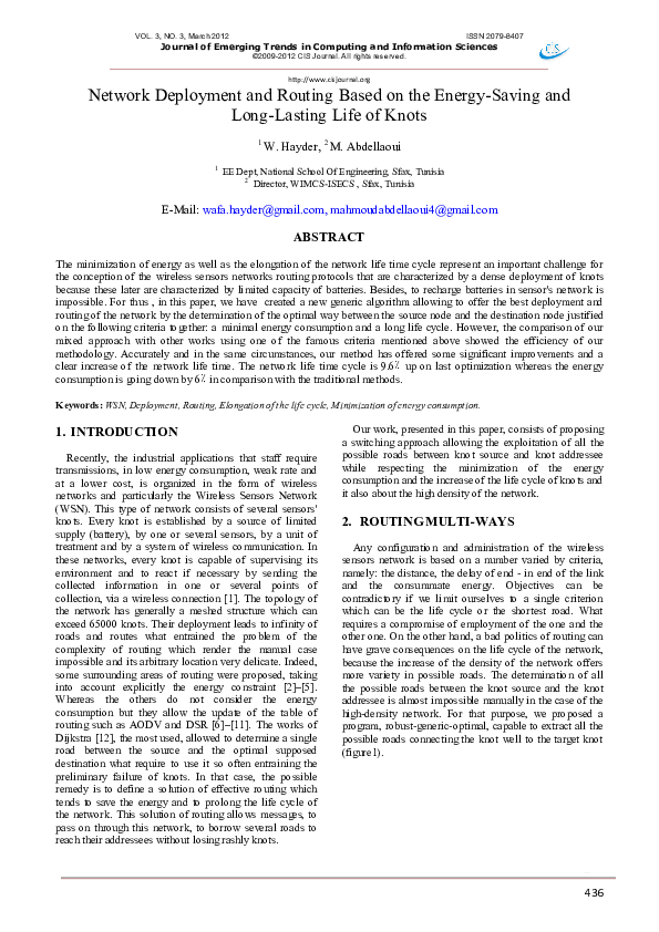(PDF) Network Deployment and Routing Based on the Energy-Saving and ...