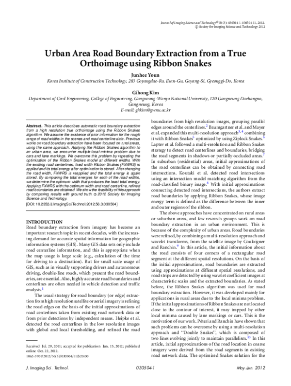 (PDF) Urban Area Road Boundary Extraction from a True Orthoimage using ...