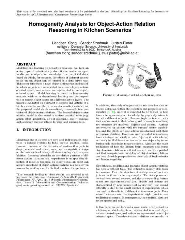 (PDF) Homogeneity analysis for object-action relation reasoning in ...