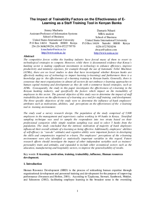 (PDF) The Impact of Trainability Factors on the Effectiveness of ...