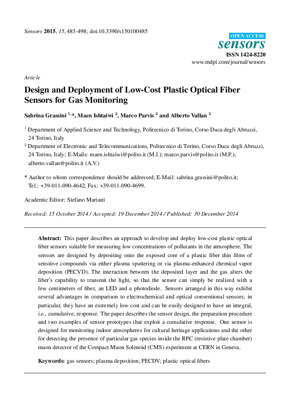 (PDF) Design and deployment of low-cost plastic optical fiber sensors ...