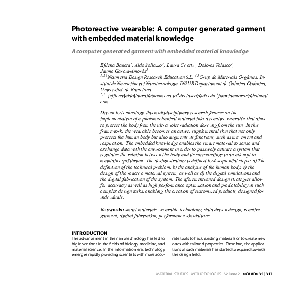 (PDF) Photoreactive wearable: A computer generated garment with ...