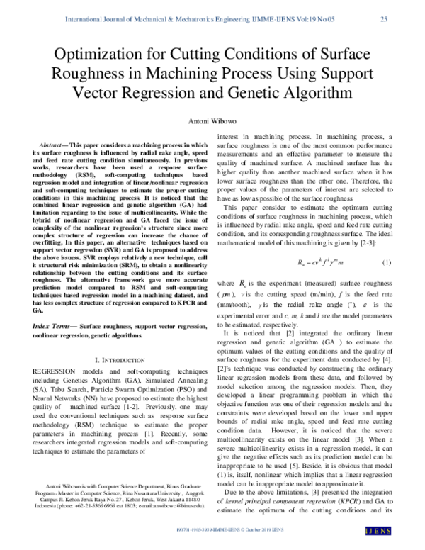 (PDF) Optimization for Cutting Conditions of Surface Roughness in ...
