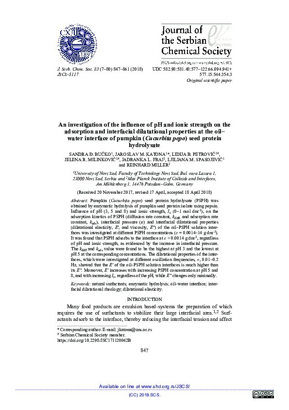 (PDF) Investigation on the influence of pH and ionic strength on ...
