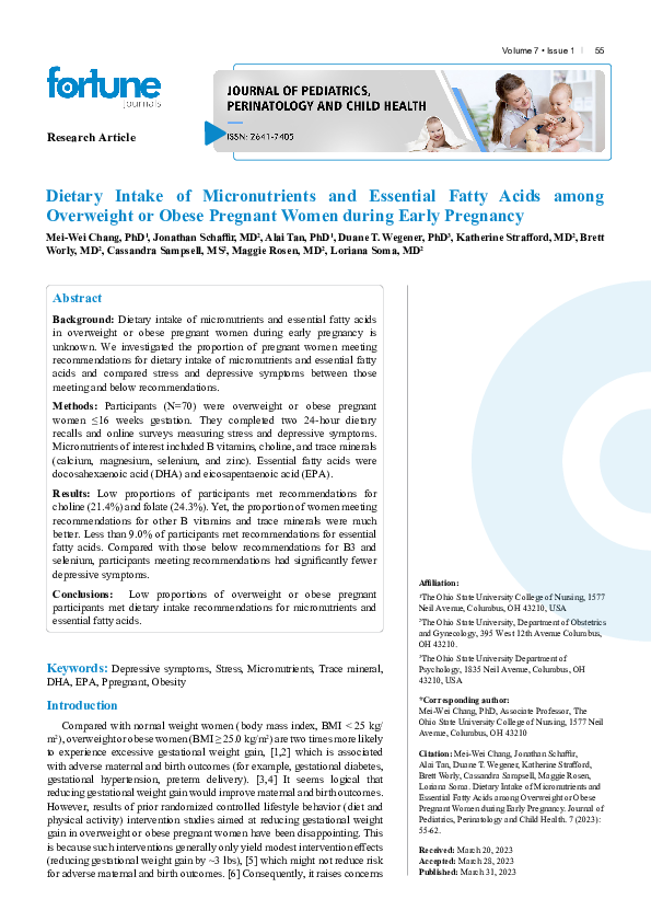 (PDF) Dietary intake of micronutrients and essential fatty acids