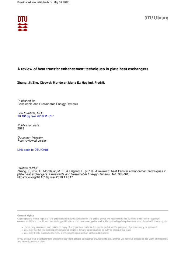 (PDF) A review of heat transfer enhancement techniques in plate heat ...
