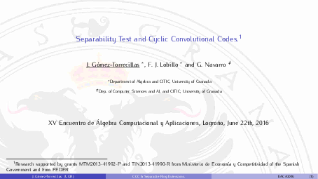 (PDF) Separability test and cyclic convolutional codes