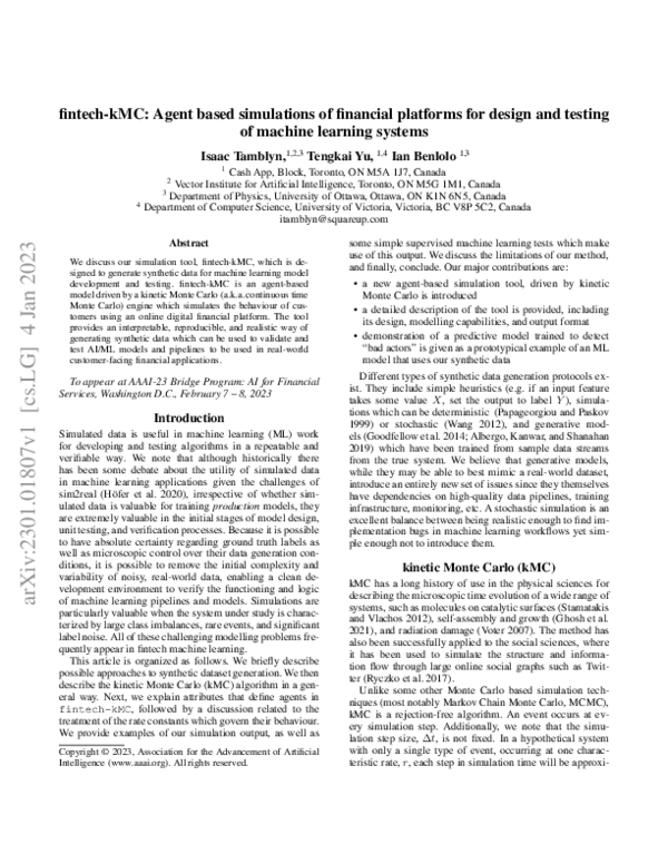 (PDF) fintech-kMC: Agent based simulations of financial platforms for ...