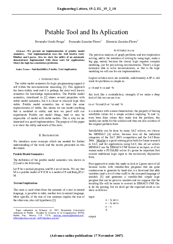 (PDF) Pstable Tool and Its Aplication
