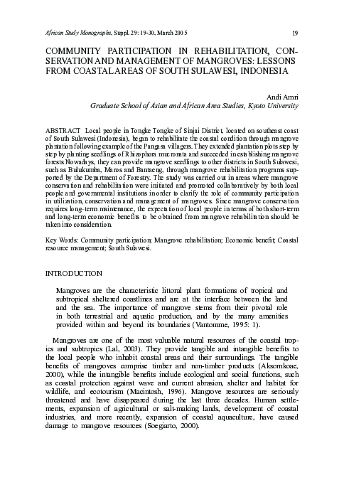 (PDF) Community Participation in Rehabilitation, Con- Servation and ...