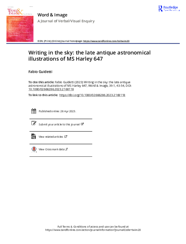 (PDF) Writing in the sky: the late antique astronomical illustrations ...