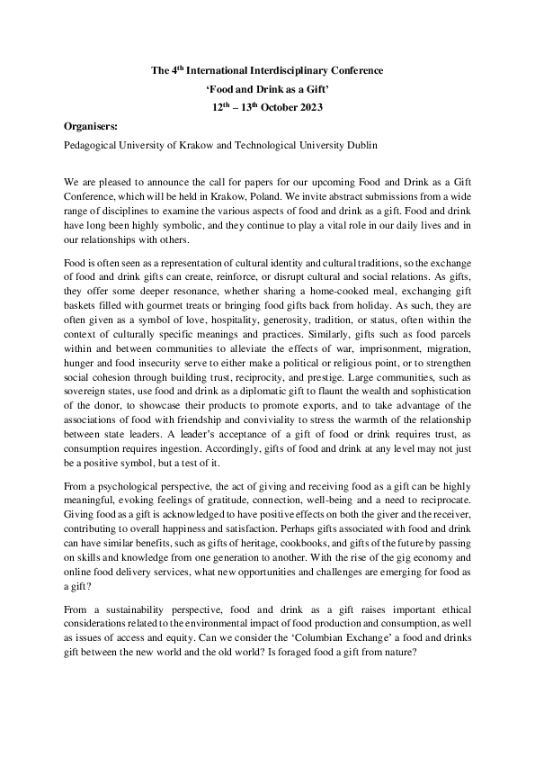 (PDF) The 4 th International Interdisciplinary Conference 'Food and ...
