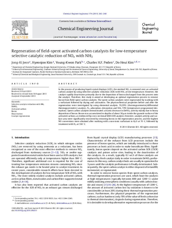 (PDF) Regeneration of field-spent activated carbon catalysts for low ...