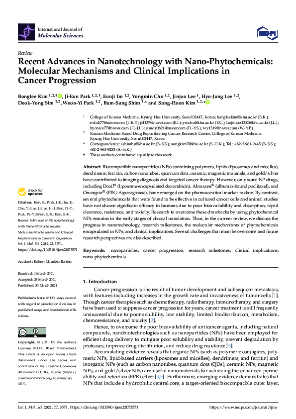 (PDF) Recent Advances in Nanotechnology with Nano-Phytochemicals ...