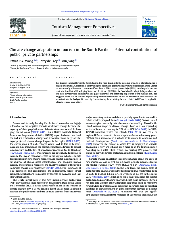 (PDF) Climate change adaptation in tourism in the South Pacific ...