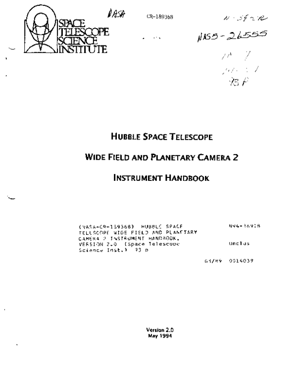 (PDF) Hubble space telescope : wide field and planetary camera 2 ...