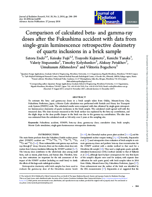(PDF) Comparison of calculated beta- and gamma-ray doses after the ...